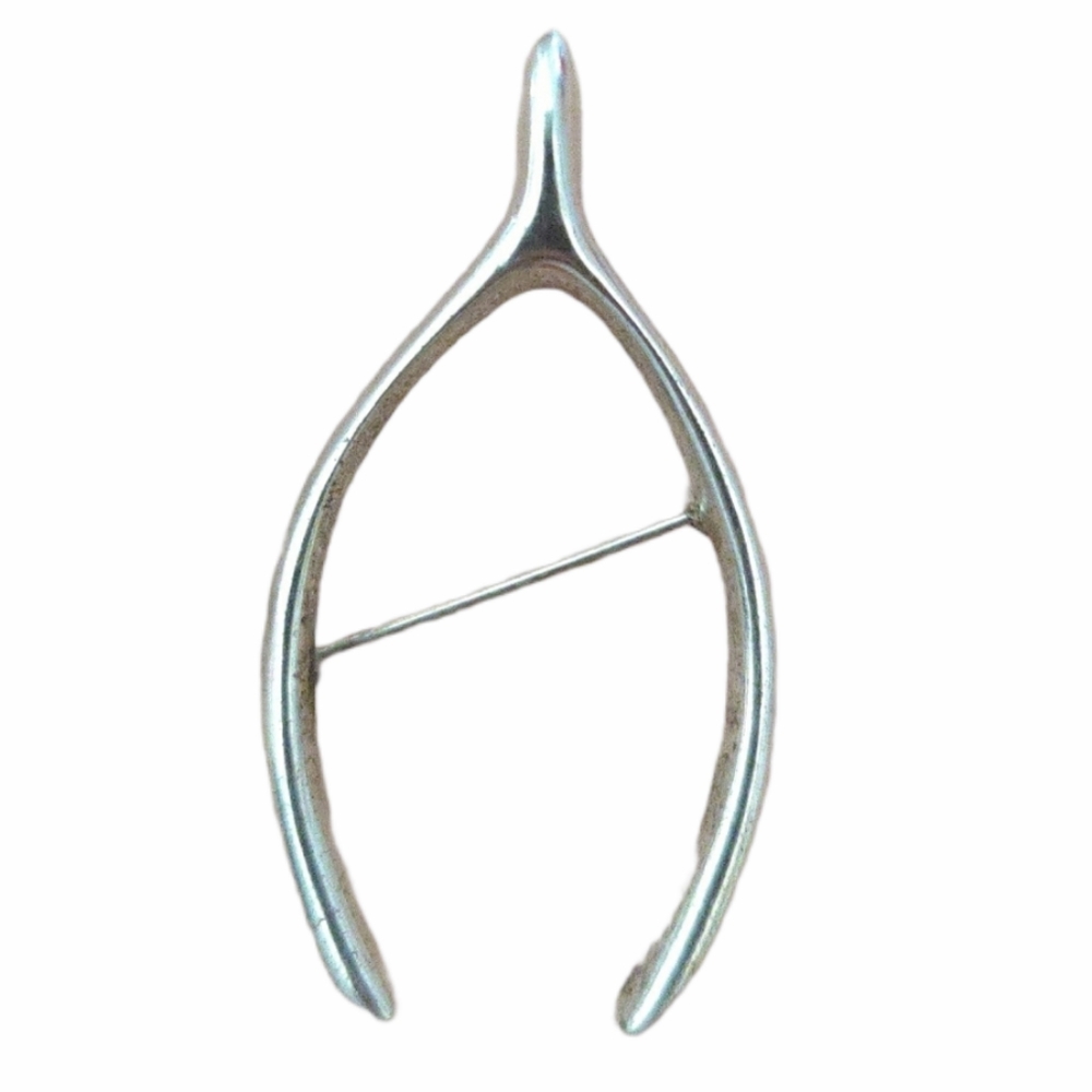 1900 Victorian Era Sterling Silver 925 Vintage Wishbone Brooch